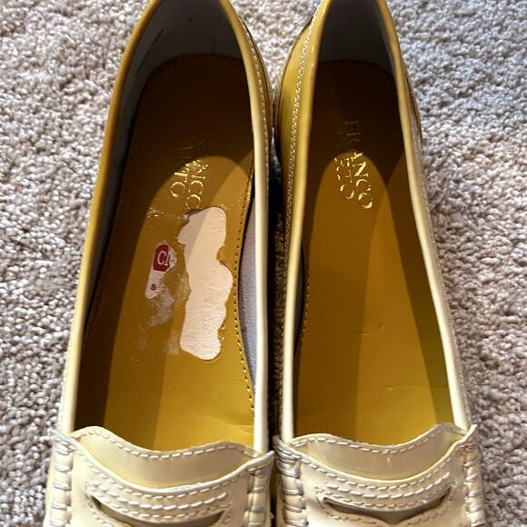 Franco Sarto Keen Yellow Ombre Leather Loafers Women's Size 7.5 Easy On & Off - Picture 3 of 11